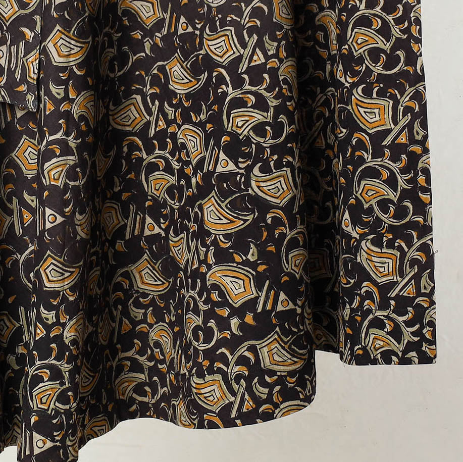 Black - kalamkari printed cotton wrap around skirt 17