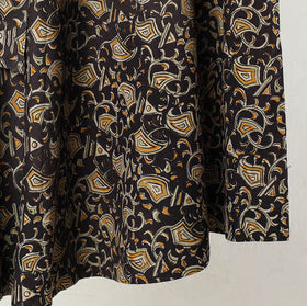 Black - kalamkari printed cotton wrap around skirt 17
