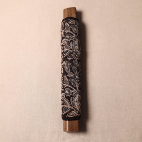 Black Kalamkari Block Printed Fridge Top Cover with Handle Cover