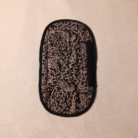 Black Kalamkari Block Printed Fridge Top Cover with Handle Cover