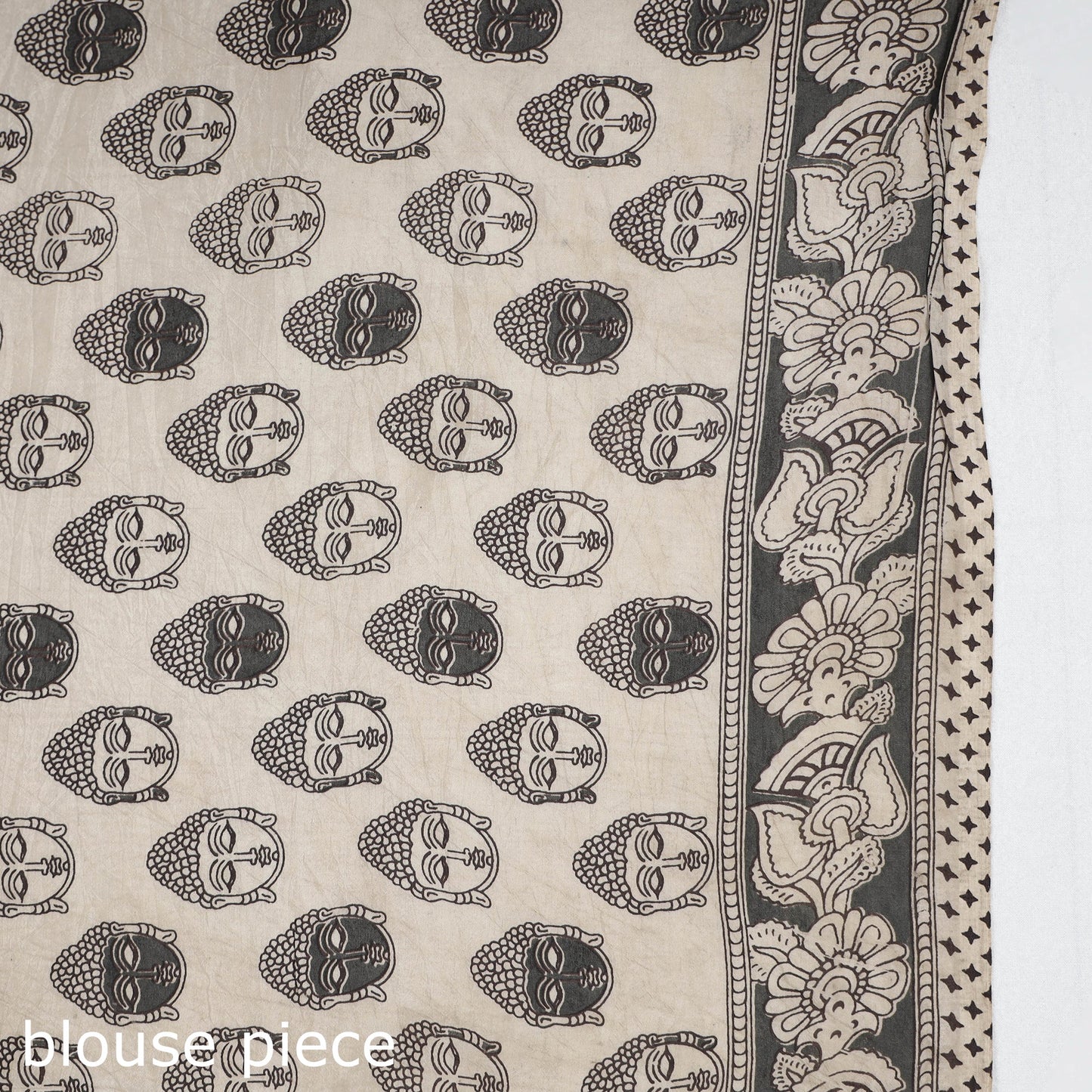 Black - Kalamkari Printed Silk Cotton Saree