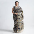 Black - Kalamkari Printed Silk Cotton Saree