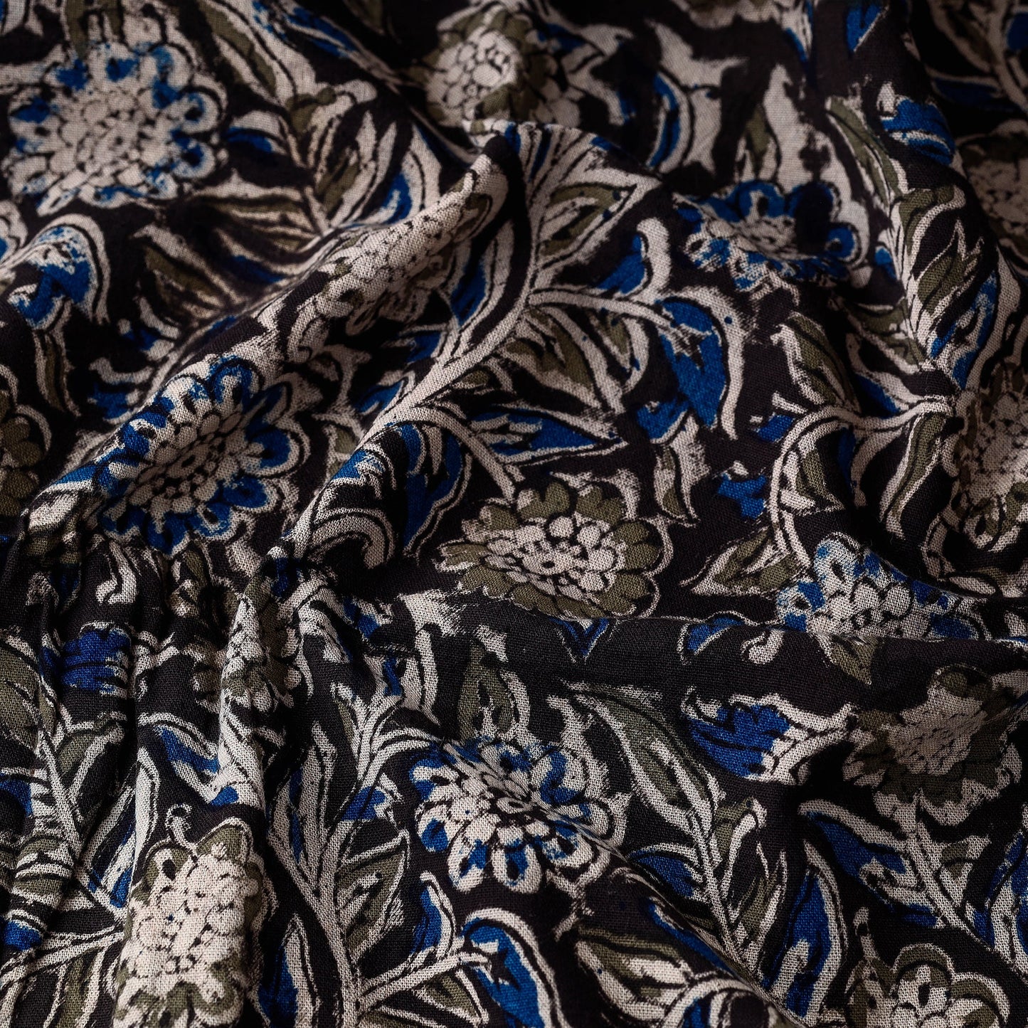 Black - kalamkari printing natural dyed cotton fabric