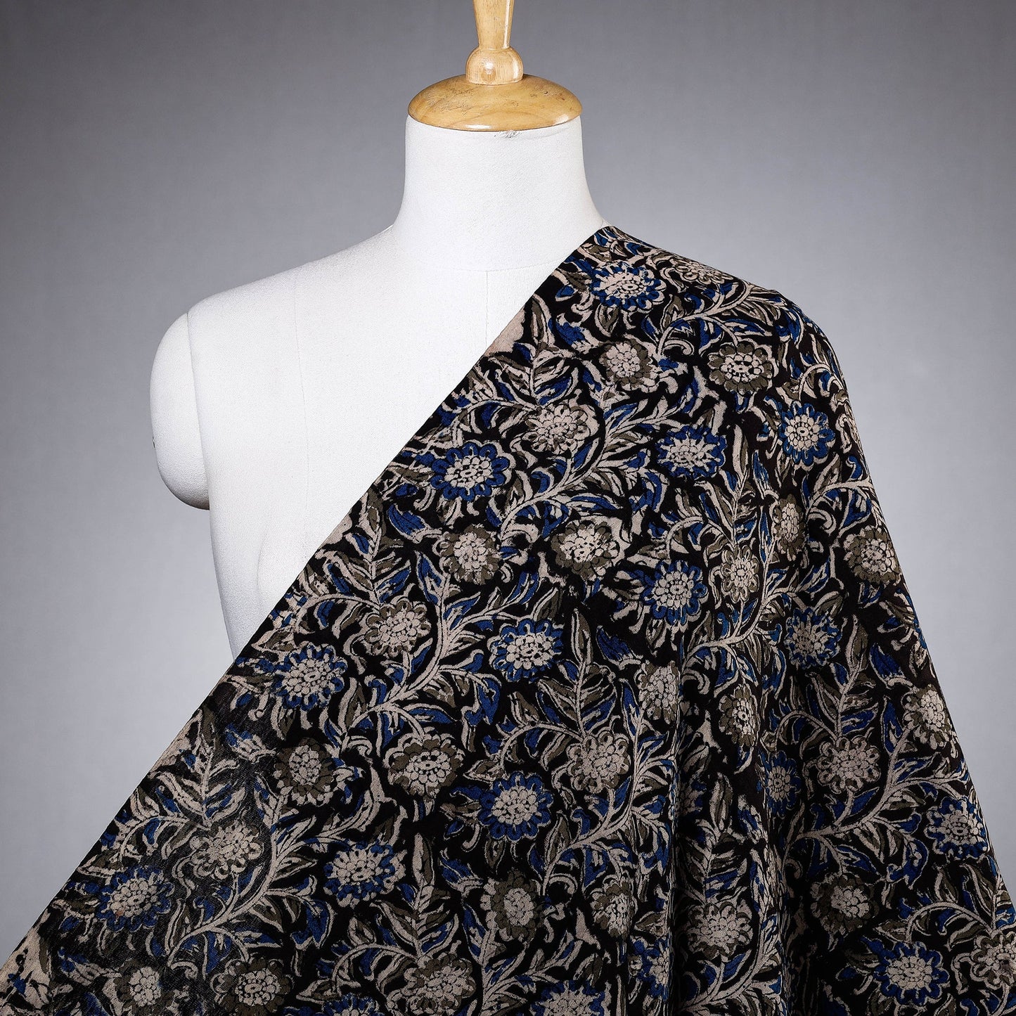 Black - kalamkari printing natural dyed cotton fabric