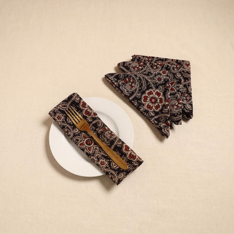 Kalamkari table napkin (set of 4) 35 - handcrafted