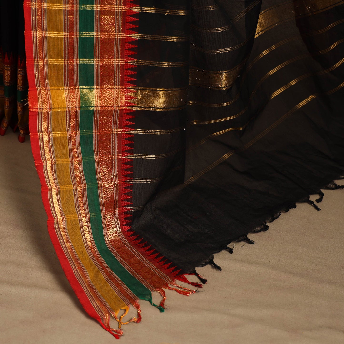 Black - kandangi chettinad cotton saree with border 26