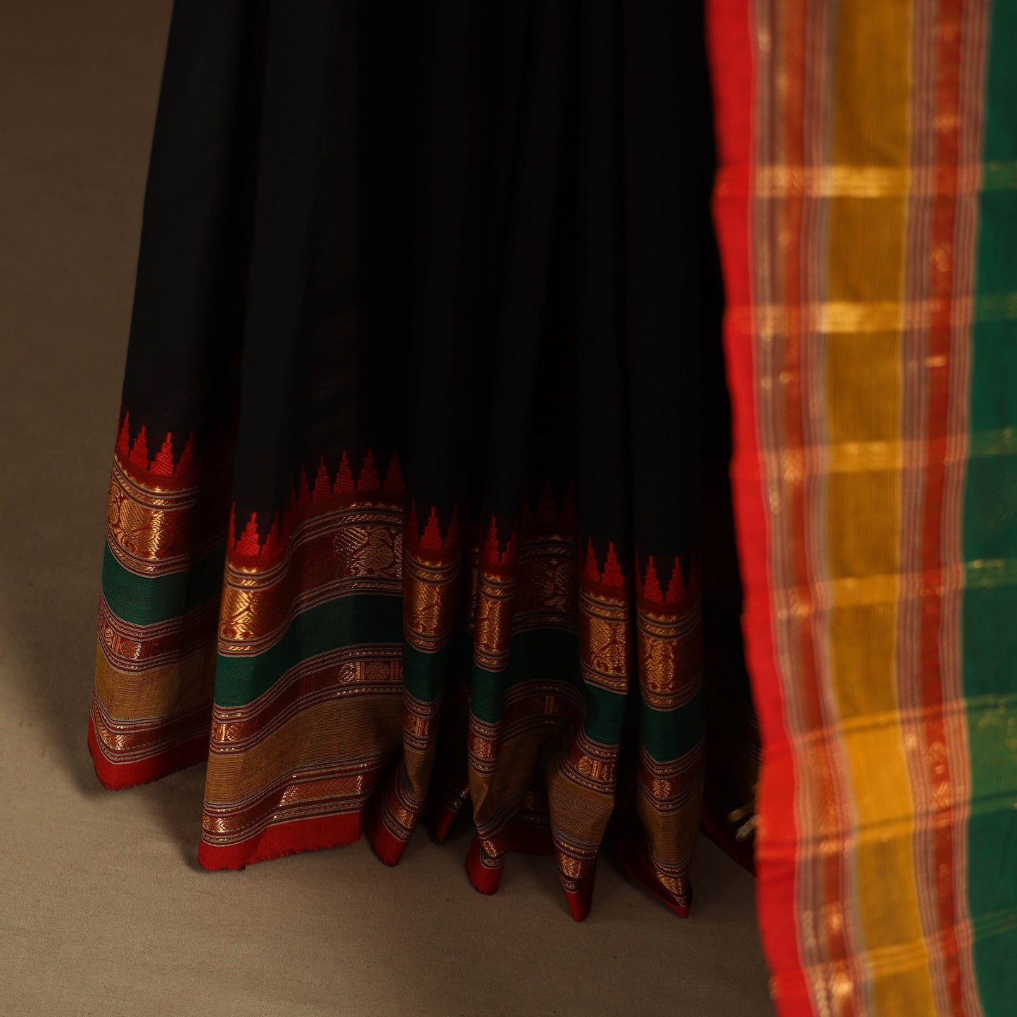 Black - kandangi chettinad cotton saree with border 26