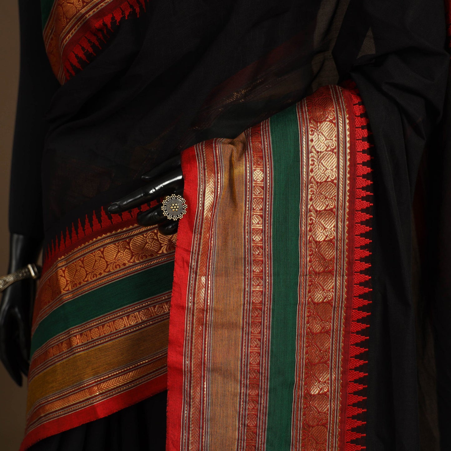 Black - kandangi chettinad cotton saree with border 26