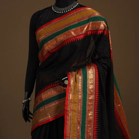 Black - kandangi chettinad cotton saree with border 26