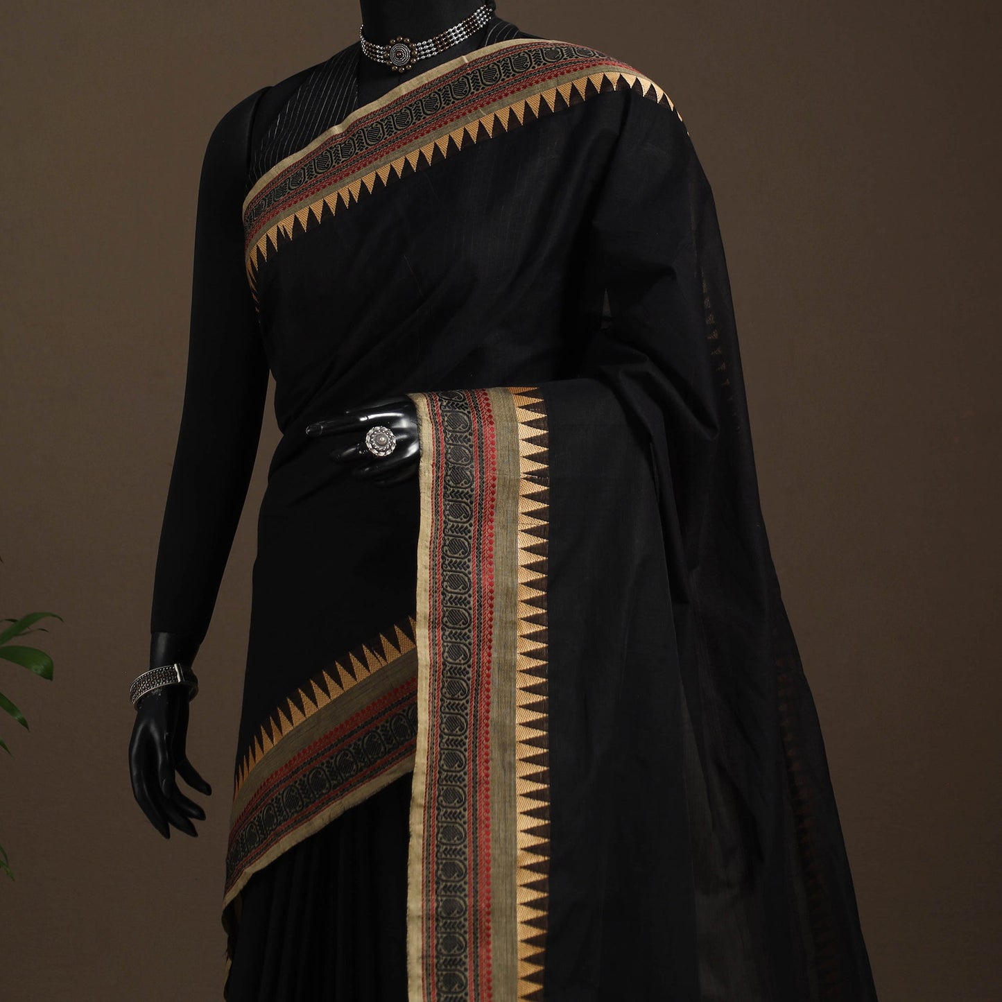 Black - kandangi chettinad cotton saree with border 71