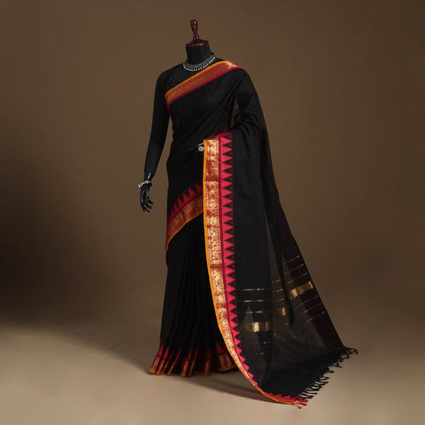 Black - kandangi chettinad cotton saree with border 94