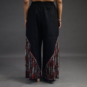 Black - kantha hand embroidery palazzo in cotton 36