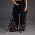 Black - kantha hand embroidery palazzo in cotton 36