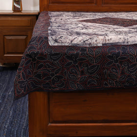 Kantha handwork cotton single hand batik bed sheet 08