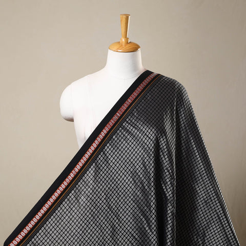 Buy Black Karnataka Weave Cotton Khun Fabric