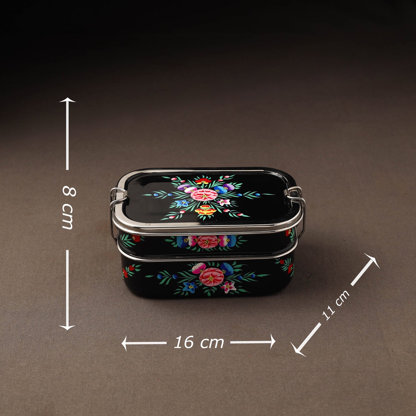 Kashmir enamelware floral handpainted stainless steel 2