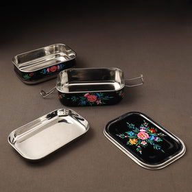 Kashmir enamelware floral handpainted stainless steel 2
