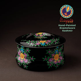  Floral Handpainted Enamelware Stainless Steel Casserole 