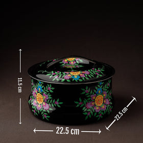  Floral Handpainted Enamelware Stainless Steel Casserole 