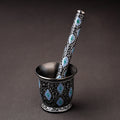  Floral Handpainted Enamelware Stainless Steel Mortar and Pestle 