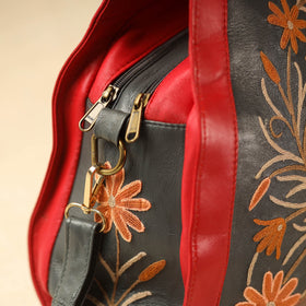  Black Kashmiri Crewel Hand Embroidery Handbag