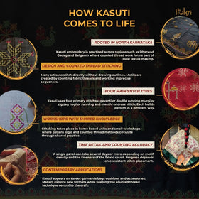 Black - kasuti embroidery unstitched khun silk cotton