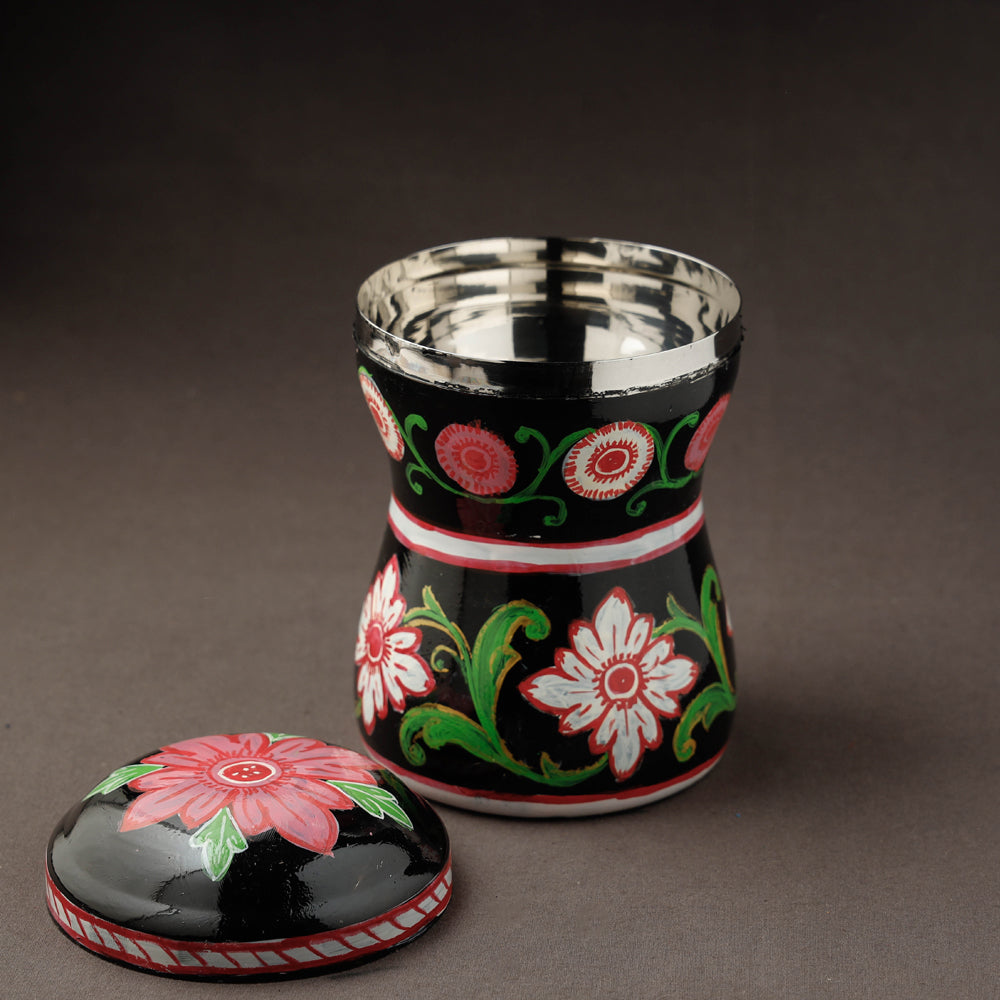 Black Kavad Handpainted Stainless Steel Multi Utility Canister