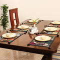 Black - khambadiya patchwork cotton table mats (set of 6)