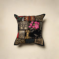 Khambadiya patchwork hand embroidery cushion cover (16 x 16