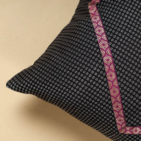 Black Khun Weave Cotton Cushion Cover (16 x 16 in)