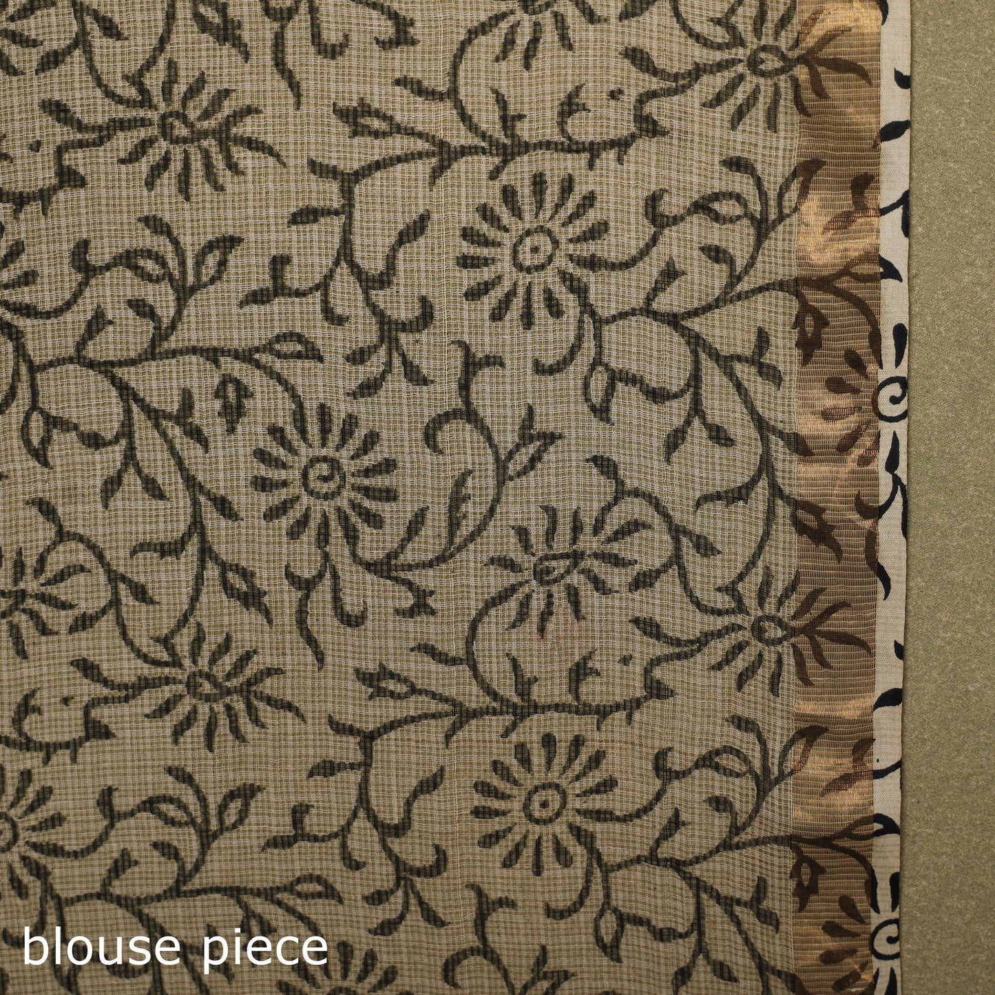 Black - kota doria cotton bagru saree 26 - handcrafted