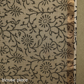 Black - kota doria cotton bagru saree 26 - handcrafted