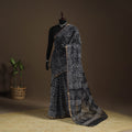 Black - kota doria cotton hand batik saree 05 - handcrafted