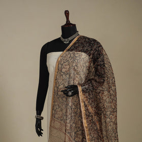 Black - kota doria cotton natural dyed pedana kalamkari