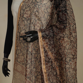 Black - kota doria cotton natural dyed pedana kalamkari