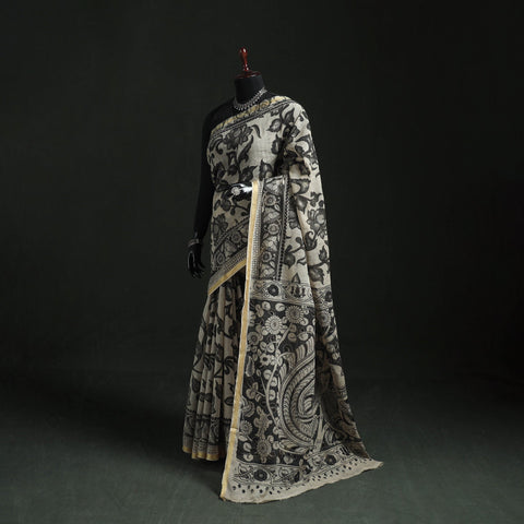 Kota doria cotton printed kalamkari saree 03 - handcrafted