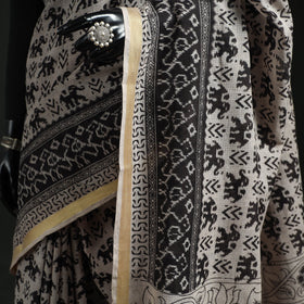 Kota doria cotton printed kalamkari saree 21 - handcrafted