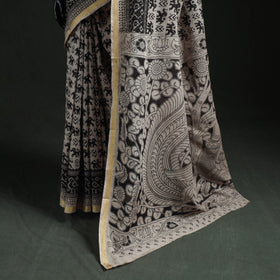 Kota doria cotton printed kalamkari saree 21 - handcrafted