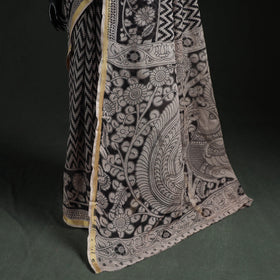 Kota doria cotton printed kalamkari saree 23 - handcrafted