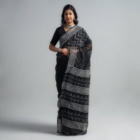 Buy Kota Doria Cotton Sanganeri Print Saree