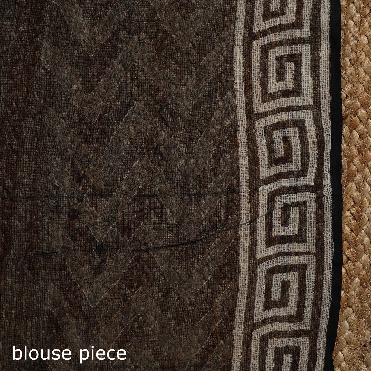 Black - kota doria cotton sanganeri saree - handcrafted