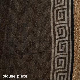 Black - kota doria cotton sanganeri saree - handcrafted