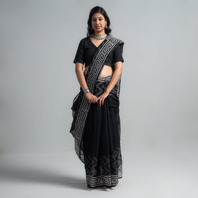 Buy Kota Doria Cotton Sanganeri Print Saree