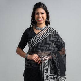 Buy Kota Doria Cotton Sanganeri Print Saree