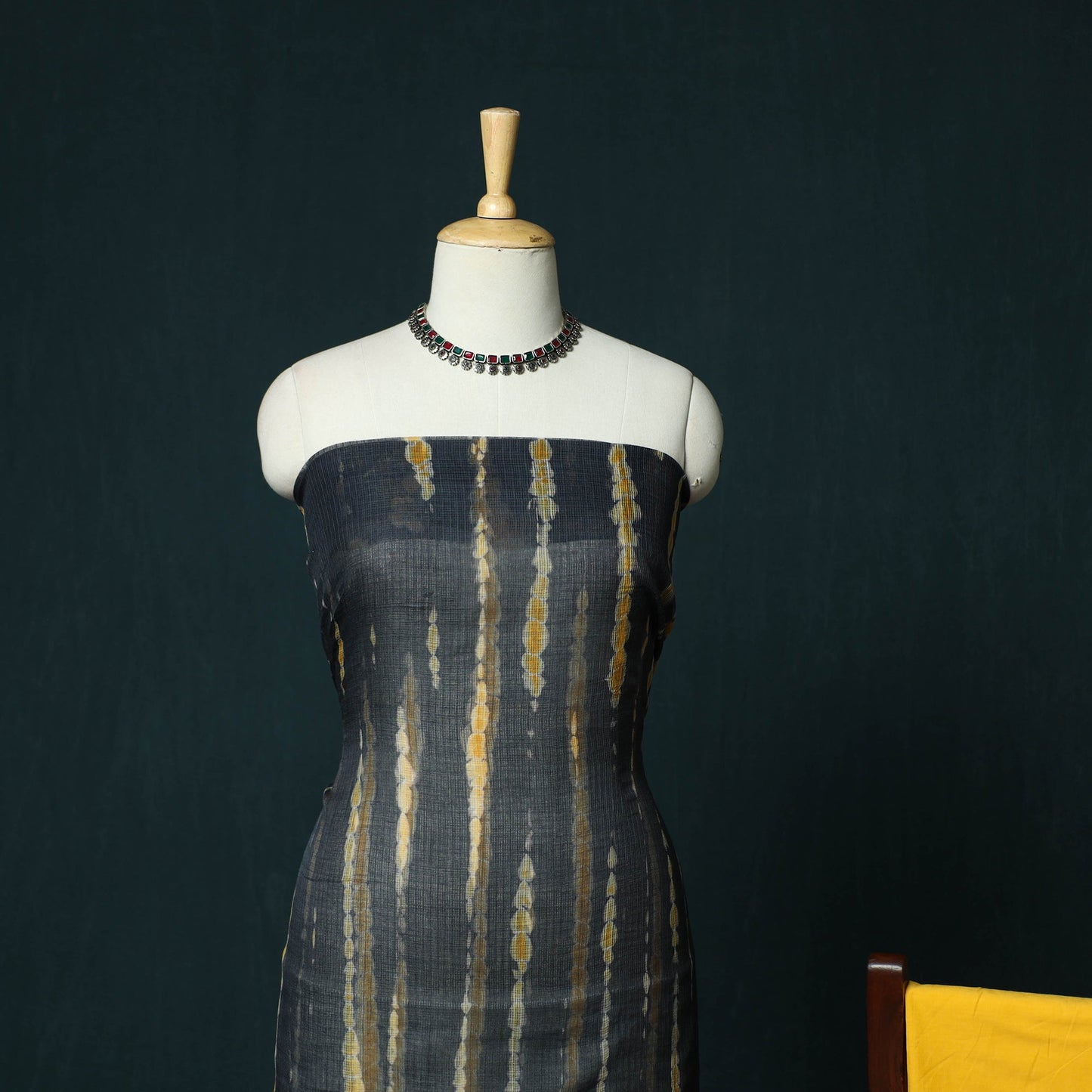Kota doria cotton shibori tie-dye 3pc unstitched dress