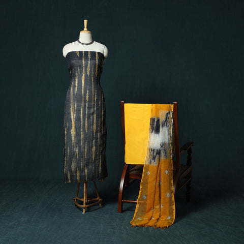 Kota doria cotton shibori tie-dye 3pc unstitched dress