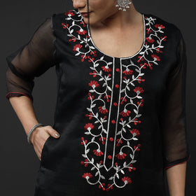 Buy Kota Doria Embroidery Silk Kurta with Palazzo & Dupatta Set Online at iTokri.com