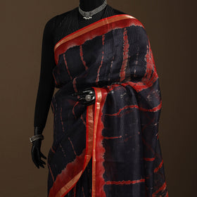 Black - kota doria silk tie-dye shibori saree 05