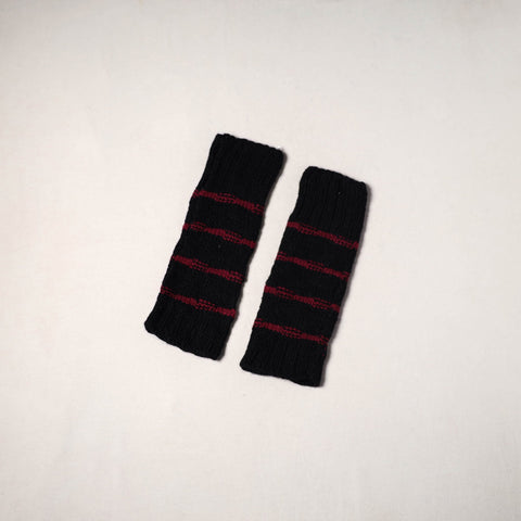 Black - kullu karishma hand knitted merino wool leg warmer