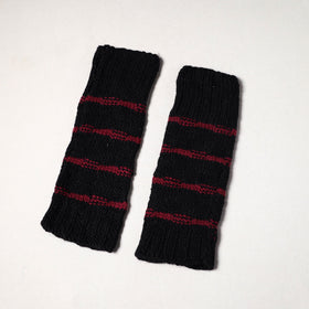 Black - kullu karishma hand knitted merino wool leg warmer
